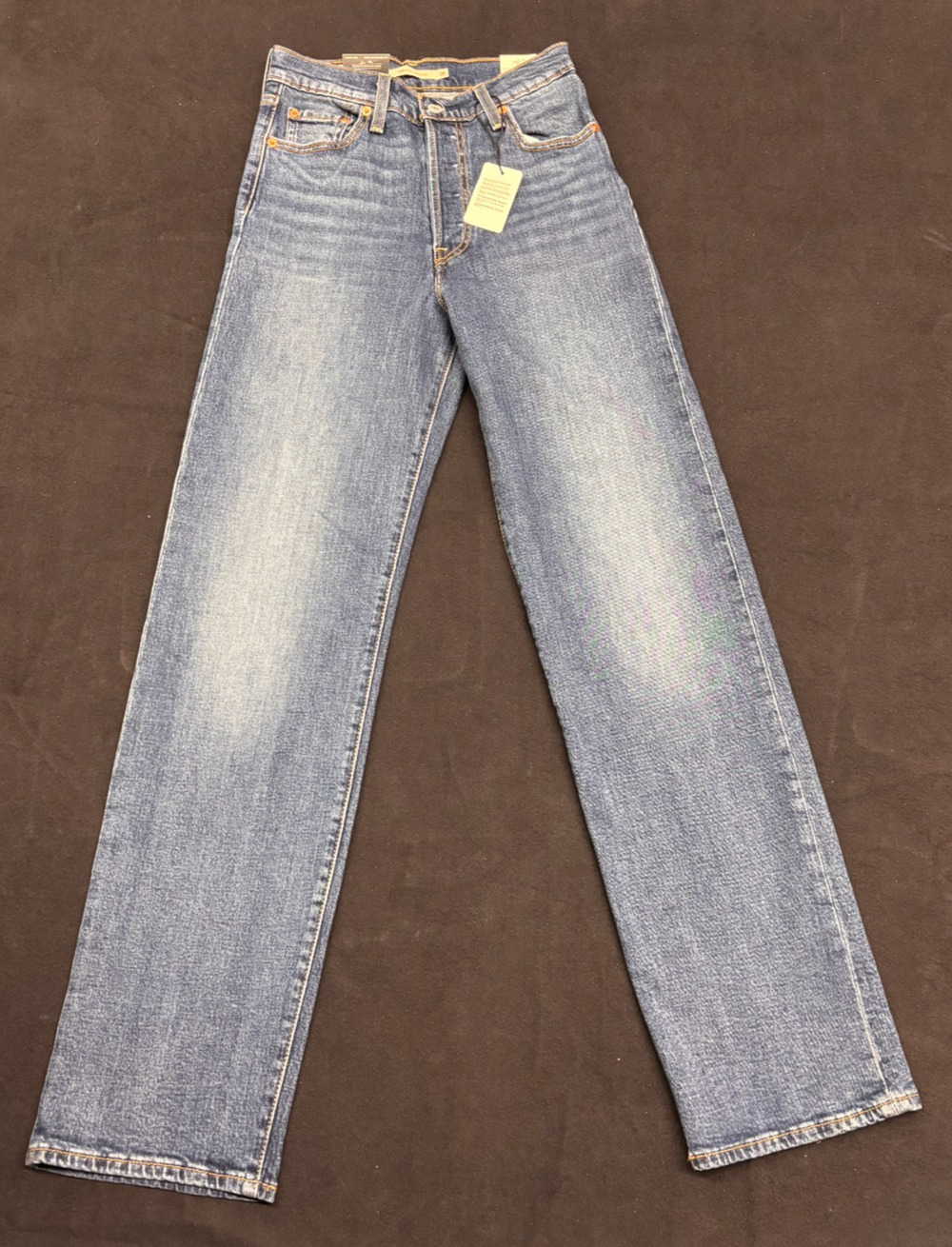 Levi's Ribcage Straight Jeans Womens 26x32 High Rise Candiani Italian Denim NWT